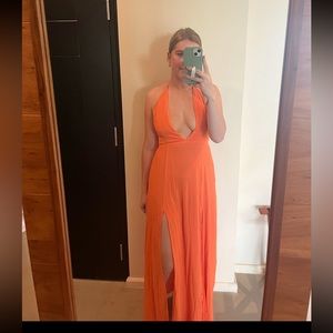 ARINA MAXI DRESS IN BRIGHT ORANGE